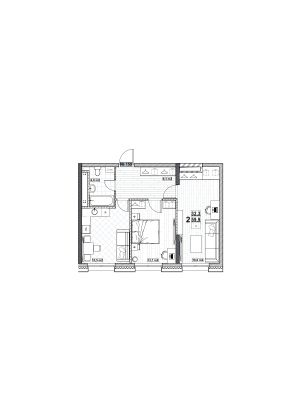 Продажа 2-комнатной квартиры 59,9 м², 4/24 этаж