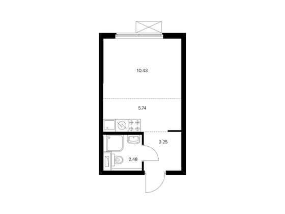 Продажа квартиры-студии 21,9 м², 32/33 этаж