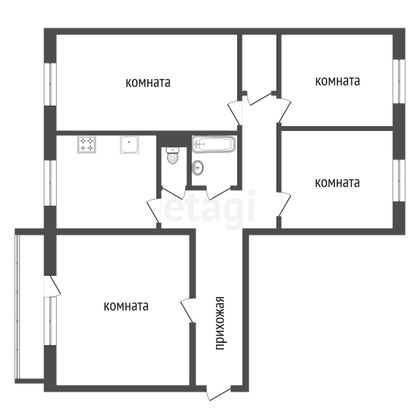 Продажа 4-комнатной квартиры 82,7 м², 3/5 этаж