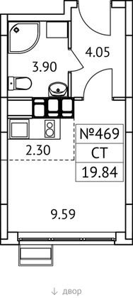 19,8 м², студия, 12/17 этаж