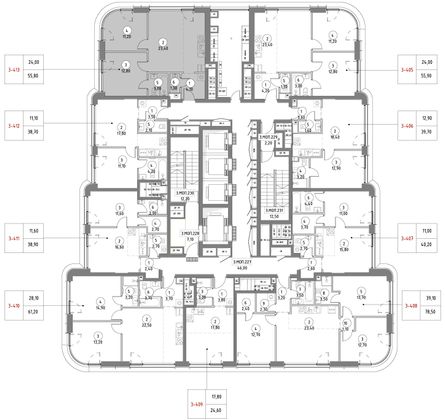 Продажа 2-комнатной квартиры 55,8 м², 48/53 этаж