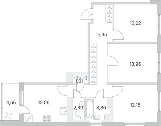 Продажа 3-комнатной квартиры 75,2 м², 2/5 этаж