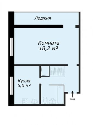 Продажа 1-комнатной квартиры 33 м², 4/9 этаж