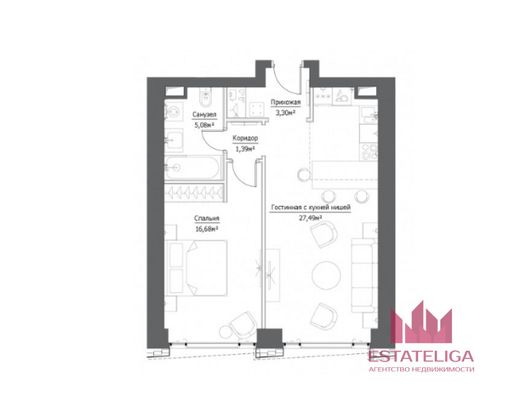 Продажа 2-комнатной квартиры 56 м², 4/41 этаж