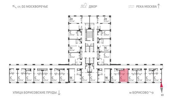 Продажа квартиры-студии 22,4 м², 3/30 этаж