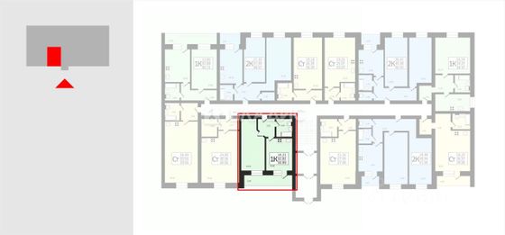 Продажа 1-комнатной квартиры 35,3 м², 3/4 этаж