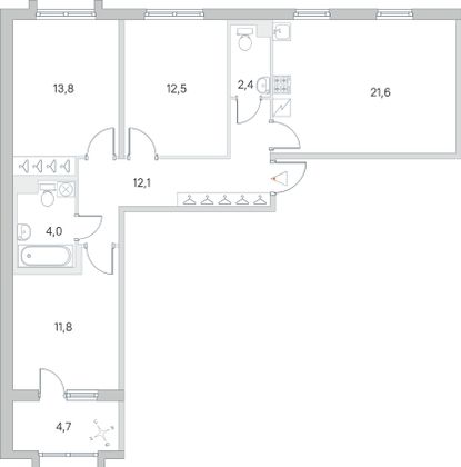 Продажа 3-комнатной квартиры 80,6 м², 2/5 этаж