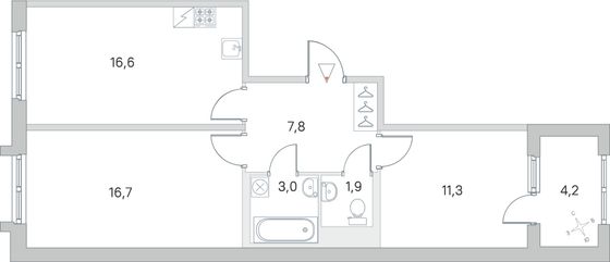 Продажа 2-комнатной квартиры 59,4 м², 5/5 этаж