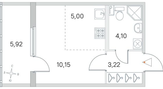 Продажа квартиры-студии 25,4 м², 1/4 этаж