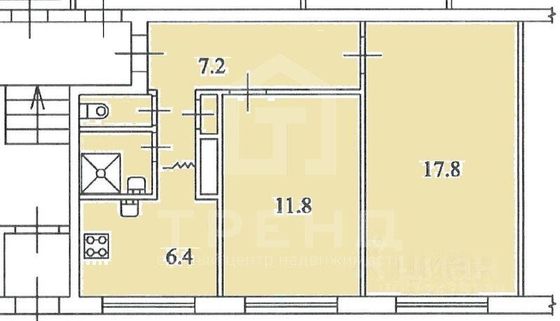 Продажа 2-комнатной квартиры 46,7 м², 1/9 этаж