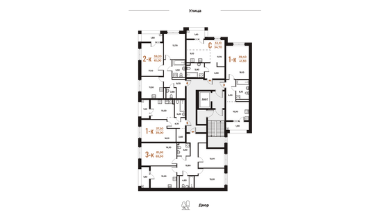 Продажа 1-комнатной квартиры 41,3 м², 2 этаж