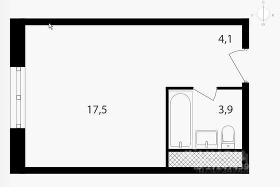 Продажа 1-комнатной квартиры 25,5 м², 5/20 этаж