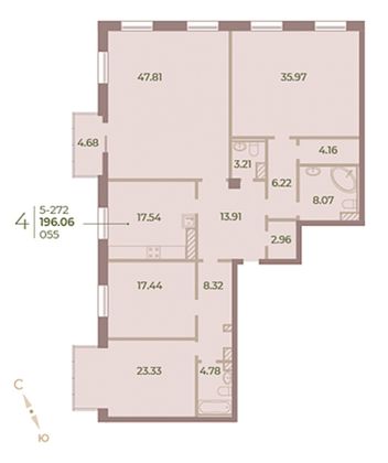 Продажа 4-комнатной квартиры 197,6 м², 7/9 этаж