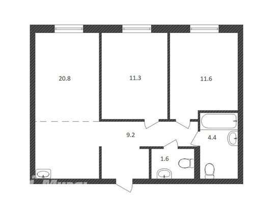 Продажа 2-комнатной квартиры 59,1 м², 14/18 этаж