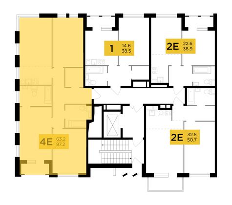 Продажа 4-комнатной квартиры 97,2 м², 2/5 этаж