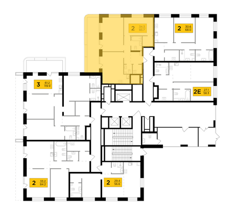 Продажа 2-комнатной квартиры 79,9 м², 2/19 этаж