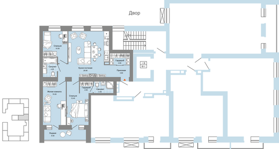 Продажа 4-комнатной квартиры 88 м², 6/8 этаж