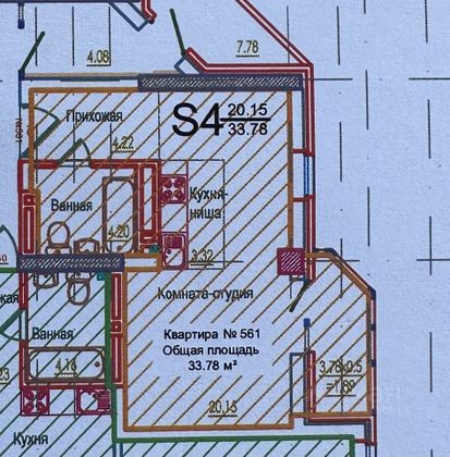 Продажа квартиры-студии 33 м², 24/27 этаж