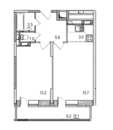 Продажа 2-комнатной квартиры 40,7 м², 4/17 этаж