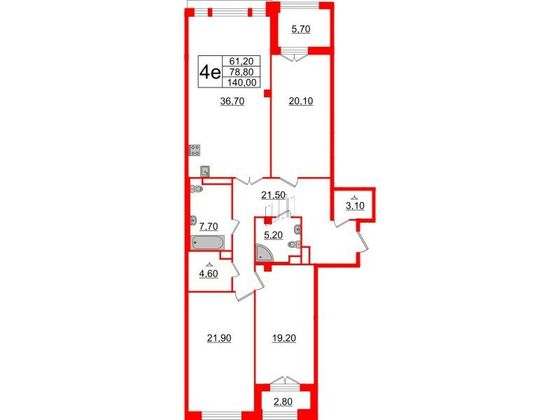 Продажа 3-комнатной квартиры 140 м², 6/6 этаж