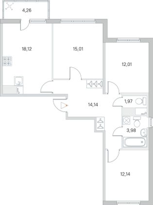 Продажа 3-комнатной квартиры 78,7 м², 3/8 этаж