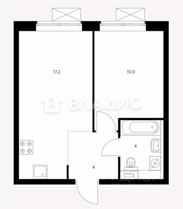 Продажа 1-комнатной квартиры 36,1 м², 4/33 этаж