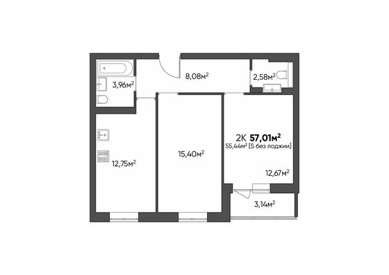 Продажа 2-комнатной квартиры 57 м², 9/9 этаж