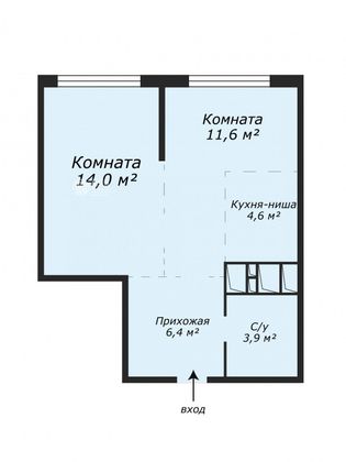 Продажа 2-комнатной квартиры 40,5 м², 18/24 этаж