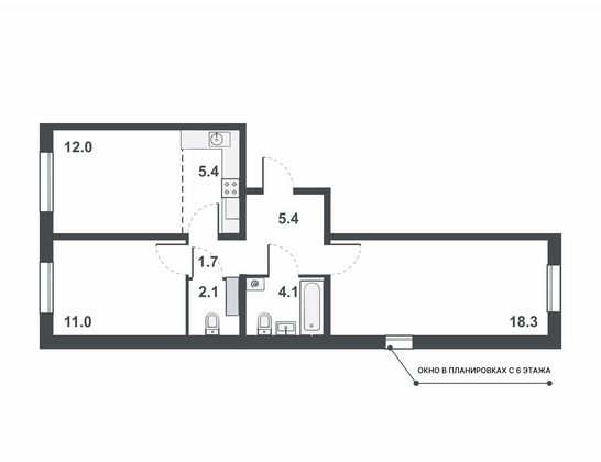 Продажа 3-комнатной квартиры 60 м², 3/14 этаж