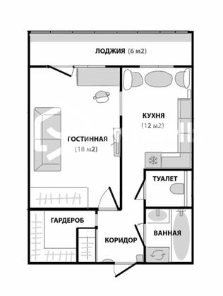 Продажа 1-комнатной квартиры 45 м², 14/16 этаж