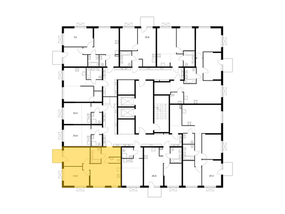 Продажа 2-комнатной квартиры 54,9 м², 3/17 этаж