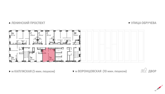 Продажа 1-комнатной квартиры 36,7 м², 42/58 этаж