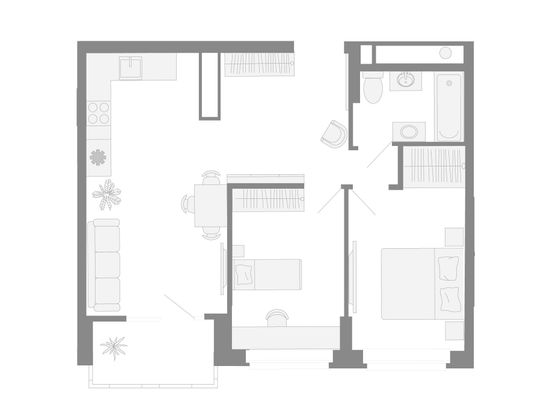 Продажа 3-комнатной квартиры 60,1 м², 6/26 этаж