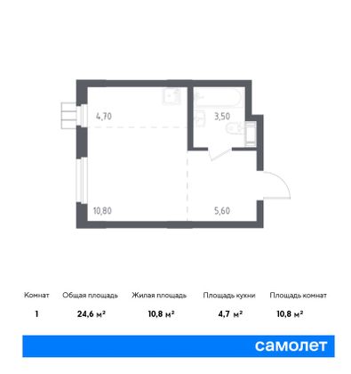 32,8 м², 1-комн. квартира, 4/17 этаж