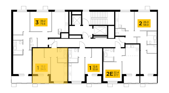 Продажа 1-комнатной квартиры 34,5 м², 5/11 этаж