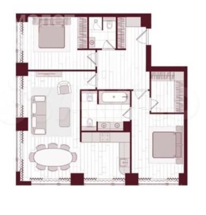 Продажа 3-комнатной квартиры 88,3 м², 3/41 этаж