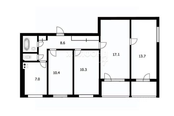 Продажа 4-комнатной квартиры 71,1 м², 1/9 этаж