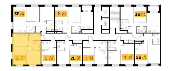 Продажа 2-комнатной квартиры 49,1 м², 11/20 этаж