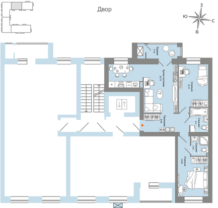 Продажа 3-комнатной квартиры 69 м², 4/6 этаж