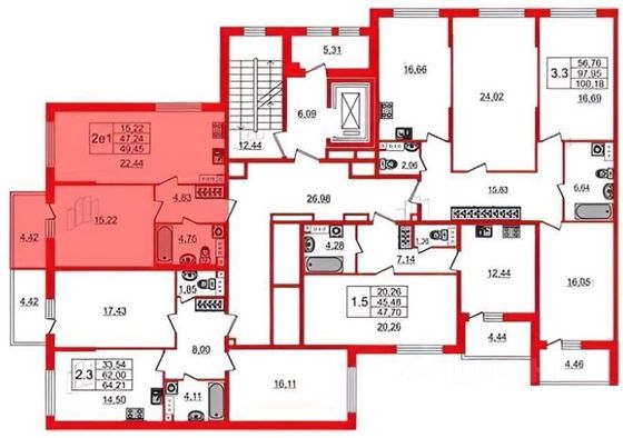 Продажа 1-комнатной квартиры 49,5 м², 6/9 этаж