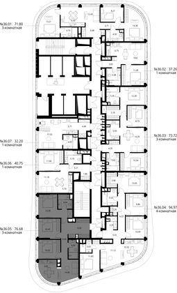 Продажа 3-комнатной квартиры 76,7 м², 36/49 этаж