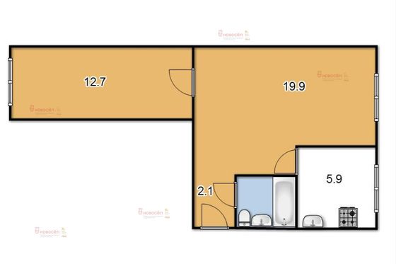 Аренда 2-комнатной квартиры 44 м², 1/5 этаж
