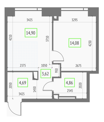 Продажа квартиры-студии 23 м², 20/57 этаж