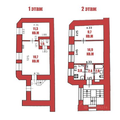 Продажа 4-комнатной квартиры 83 м², 2/2 этаж