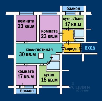 Продажа 3-комнатной квартиры 140 м², 1/5 этаж