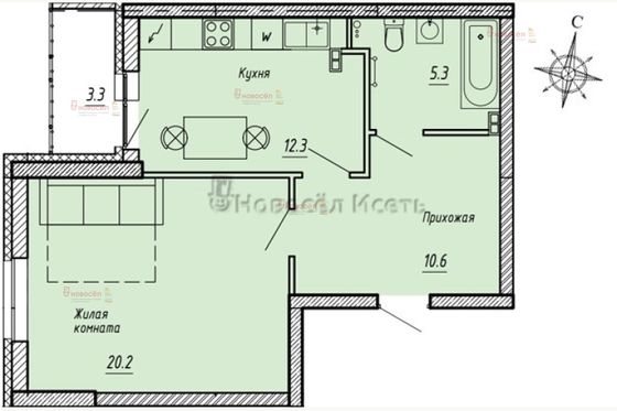 Продажа 1-комнатной квартиры 50 м², 4/25 этаж