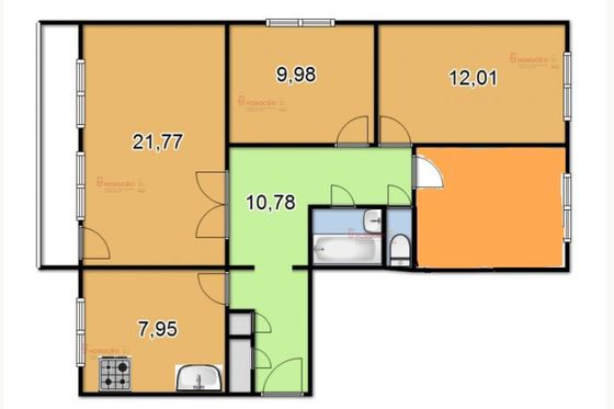 Продажа 4-комнатной квартиры 77 м², 8/9 этаж