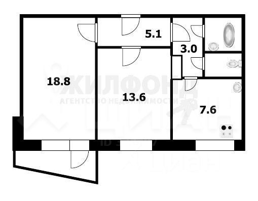 Продажа 2-комнатной квартиры 52,3 м², 5/10 этаж