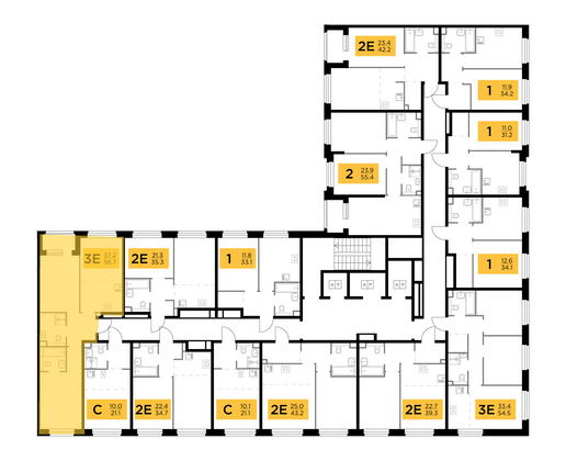 Продажа 3-комнатной квартиры 58,7 м², 14/23 этаж