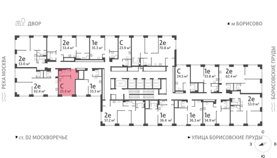 Продажа квартиры-студии 25,4 м², 29/52 этаж